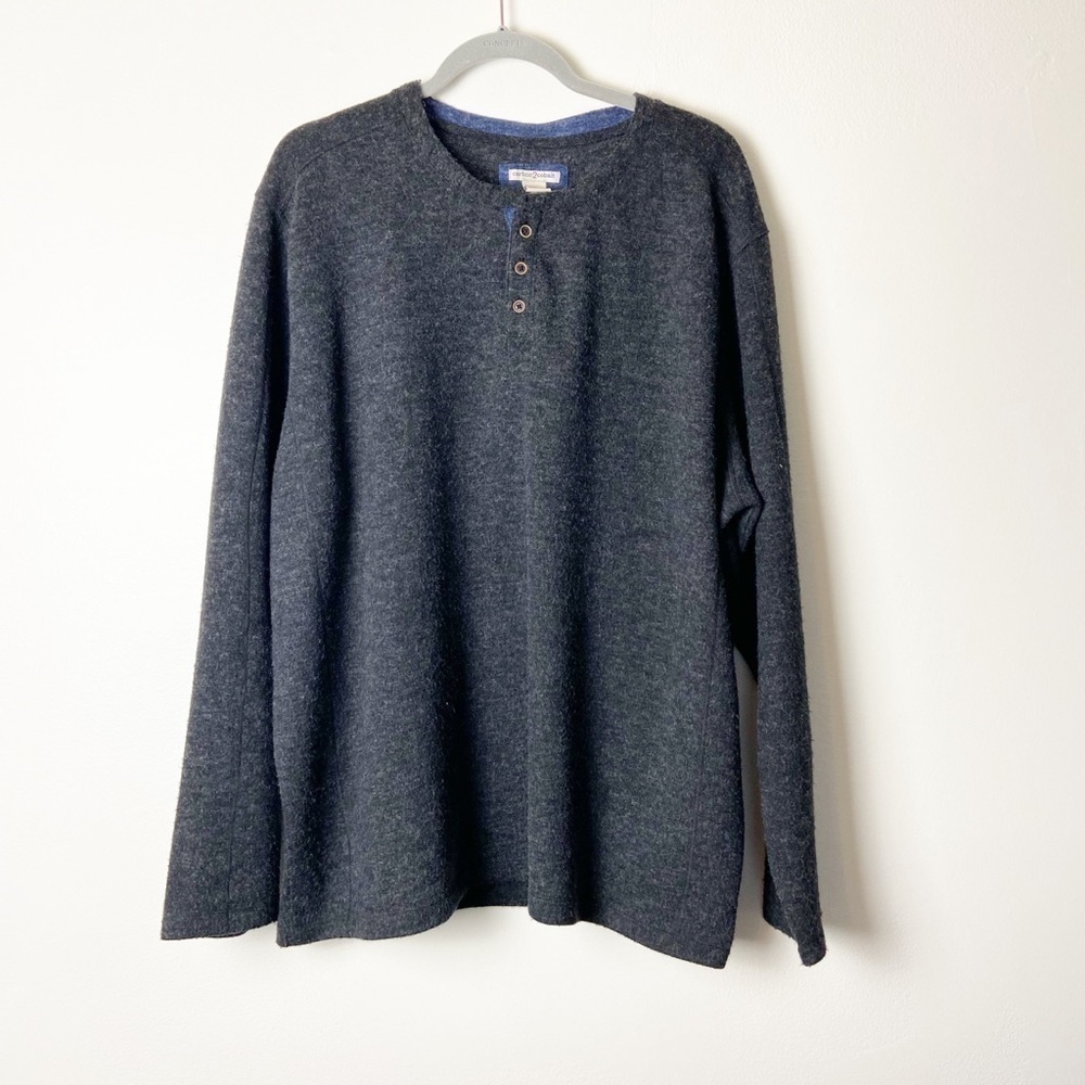 CARBON2COBALT • Men’s Polyester Rayon Blend Long Sleeve Henley Sweater Size 2XL
